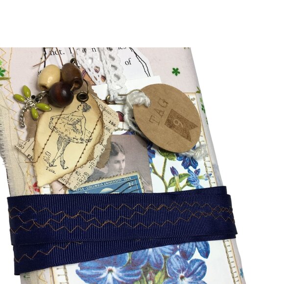 Writing Junk Journal Vintage Style Fabric Cover Diary Includes Ephemera No 9 u - Picture 2 of 10